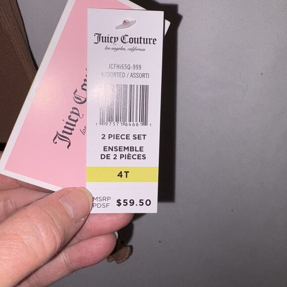 JUICY COUTURE 2 Piece Set Fleece Pullover & Legging Pants Girls 4T Gold NWT - Picture 8 of 8